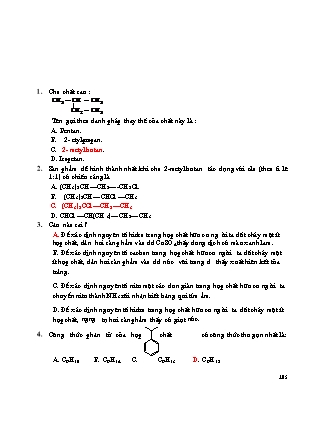 Hóa học 11 - Bài tập Hiđro cacbon