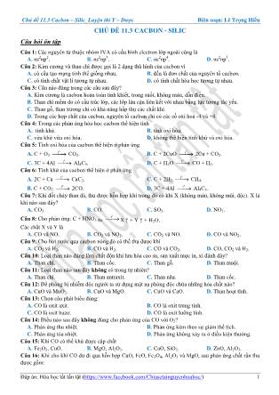 Hóa học 11 - Chủ đề 11.3: Cacbon - Silic
