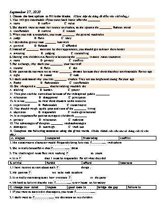 Ôn tập unit 1 - English 11