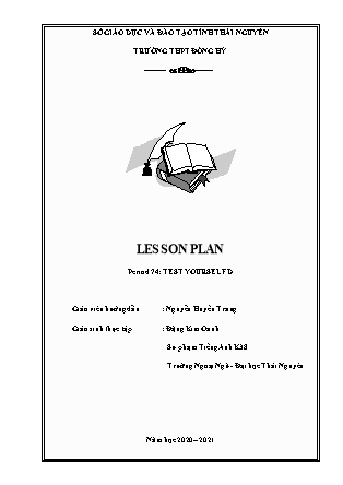 Giáo án Tiếng Anh Lớp 11 - Leson: Plan - Test yourself D - Đặng Kim Oanh