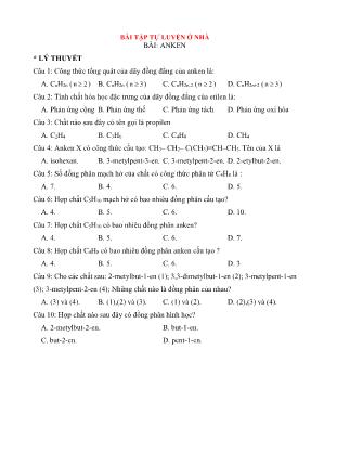 Bài tập Hóa học Lớp 11 - Anken