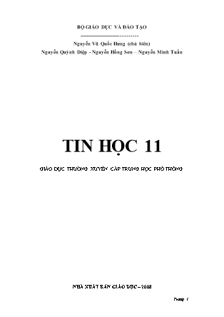 Giáo trình Tin học Lớp 11