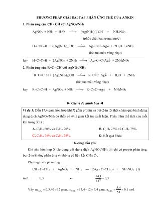 Ôn tập Hóa học Lớp 11 - Phương pháp giải bài tập phản ứng thế của Ankin