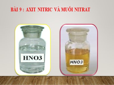 Bài giảng Hóa học 11 - Bài 9: Axit nitric và muối nitrat - Năm học 2022-2023 - Nguyễn Phương Hằng