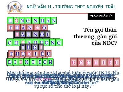 Bài giảng Ngữ văn 11 - Tuần 6: Văn tế nghĩa sĩ cần Giuộc - Năm học 2022-2023 - Nhóm 3 - Trường THPT Nguyễn Trãi