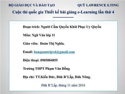 Bài giảng Ngữ văn Lớp 11 - Văn bản Người cầm quyền khôi phục uy quyền - Đoàn Thị Nghĩa