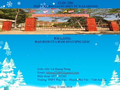 Bài giảng Toán Lớp 11 - Bài 3: Đạo hàm của hàm số lượng giác - Lừ Quang Hưng