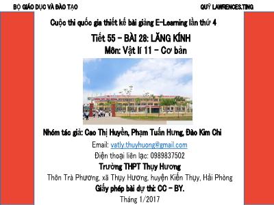 Bài giảng Vật lí Lớp 11 - Tiết 55, Bài 28: Lăng kính - Cao Thị Huyền