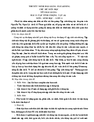 Bài thuyết trình Sinh học Lớp 11 - Bài 32: Tập tính ở động vật (Tiếp theo) - Nguyễn Thị Ngọc Lý