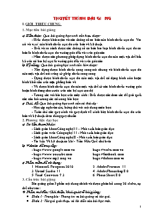 Thuyết minh bài giảng Công nghệ Lớp 11 - Hình chiếu trục đo