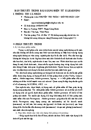 Thuyết minh bài giảng Công nghệ Lớp 11 - Tiết 34, Bài 27: Hệ thống cung cấp nhiên liệu và không khí trong động cơ xăng - Nguyễn Thị Thắm