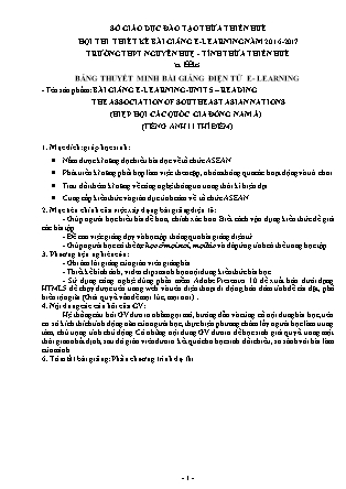 Thuyết minh bài giảng Tiếng Anh Lớp 11 - Unit 5: The association of southeast Asian nations - Reading