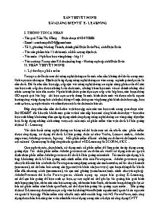 Thuyết minh bài giảng Tin học Lớp 11 - Bài 12: Chèn một số đối tượng đặc biệt - Trần Thị Hằng